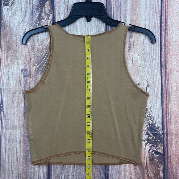 PacSun Tank Top Womens Medium Brown Outseam Soft Stretchy Cropped Sleeveless NEW - Picture 6 of 7